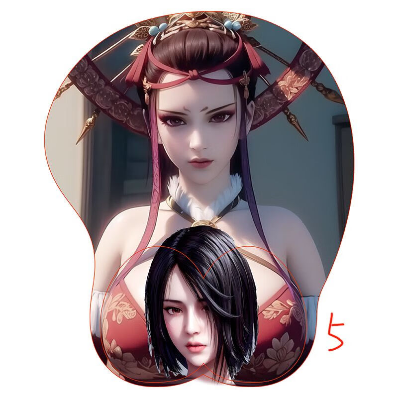 尼微格鼠标垫3d胸禁欲系凸点画江湖之不良人硅胶立体护腕游戏高颜值