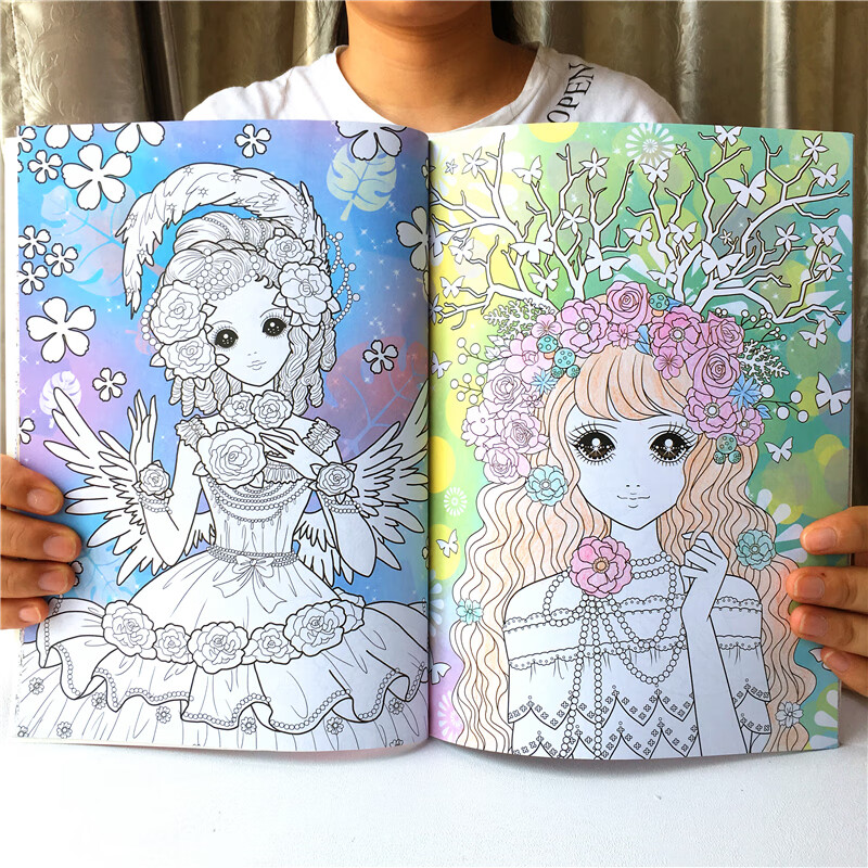 女孩百变公主美少女儿童图画画本女孩涂色书填色本可爱漂亮公主书