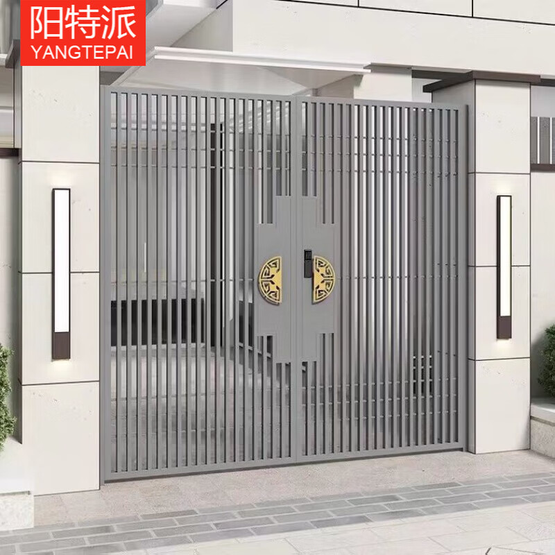 阳特派 庭院双开门现代中式定制户外铁艺单开门别墅不锈钢大门围墙