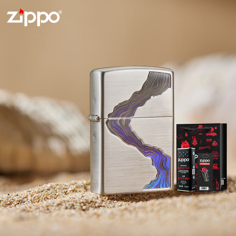 zippo煤油防风打火机 之宝川流不息lze-0690 川流不息【火机 油 火石