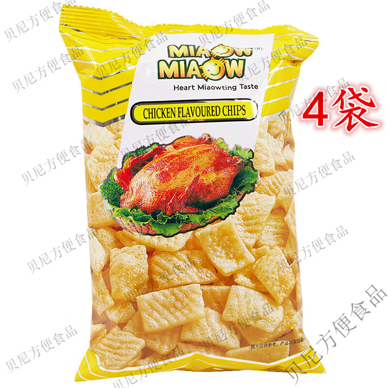 食怀妙妙鸡味香脆片进口薯片儿童怀旧膨化零食品小吃妙妙60g 妙妙鸡味X4包
