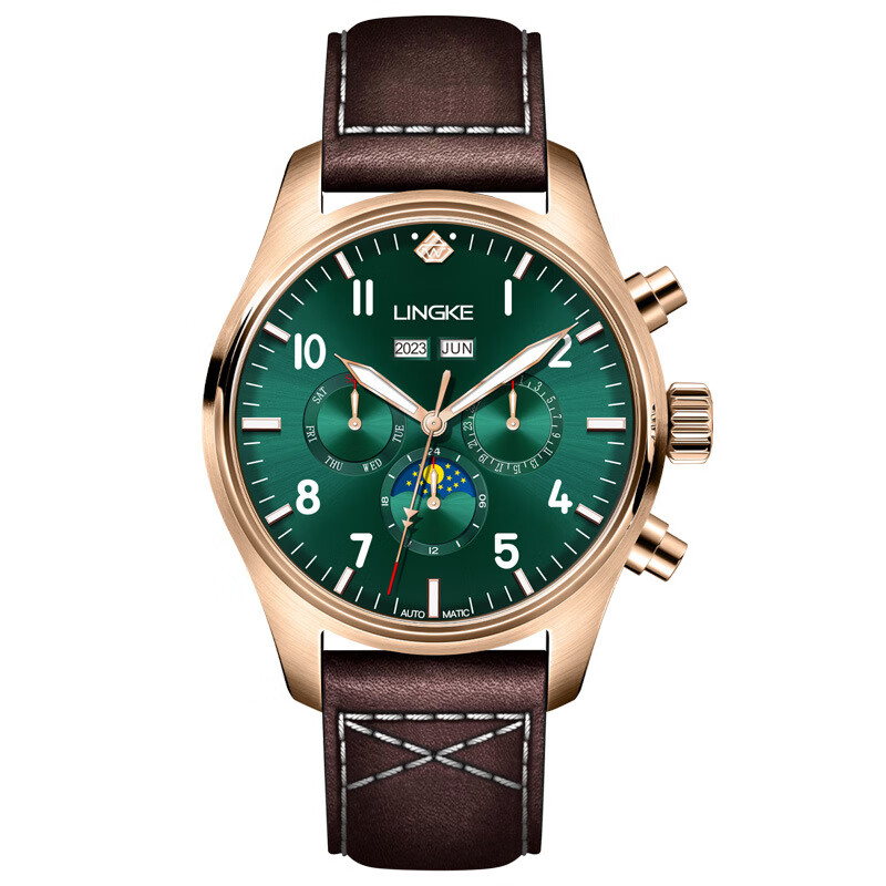 飞行系列自动机械多功能万年历精钢防水手表男世界名表奢侈礼物 lk