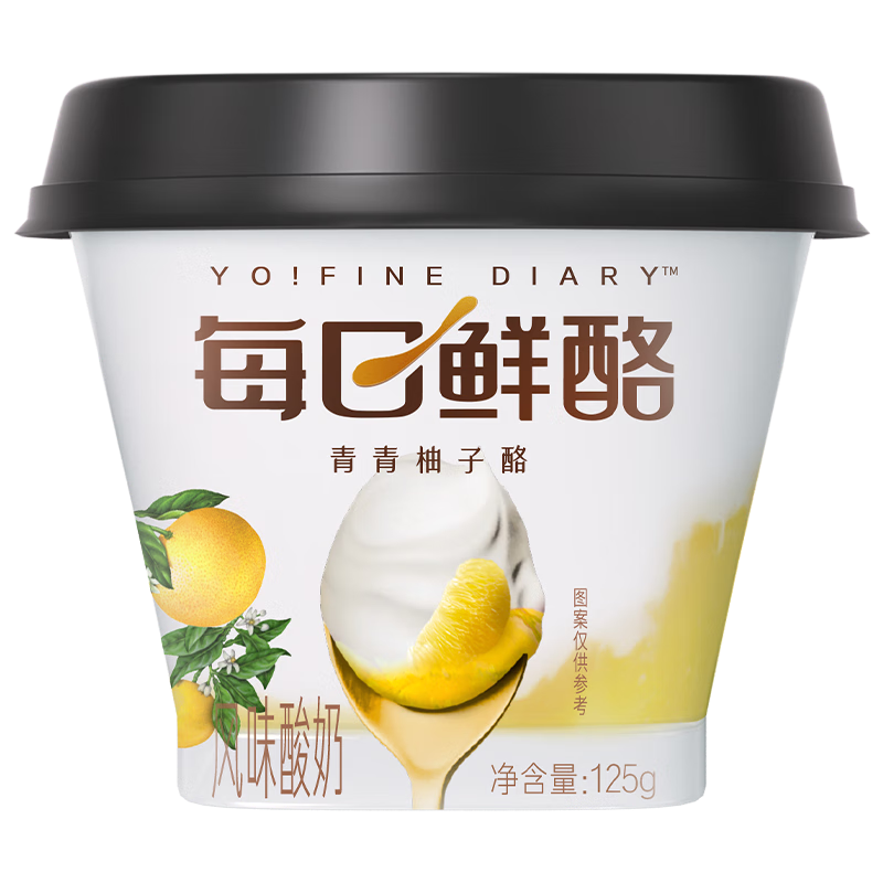 蒙牛（MENGNIU）每日鲜酪低温风味酸奶酸牛乳发酵乳 青青柚子酪 125g×6杯