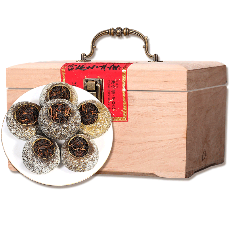 新益號正宗新會小青柑普洱茶熟茶柑普茶老班章小青桔橘子茶葉禮盒裝送禮 10年宮廷青柑【店長力薦】500g
