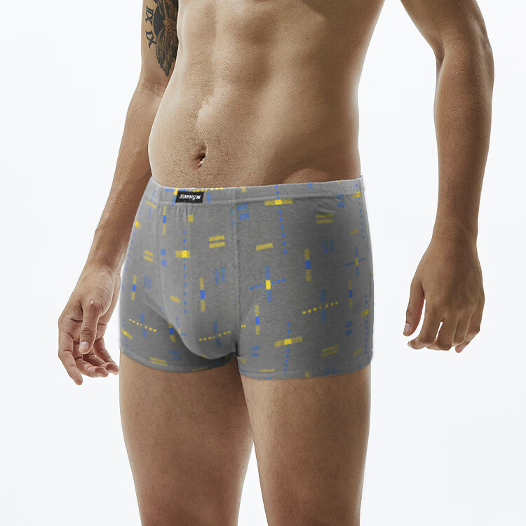 新款纯棉男士内裤男平角裤宽松透气四角裤衩青年爸爸吸湿排汗裤头 【三条装】颜色随机混合 3XL 【130-150】纯棉100%