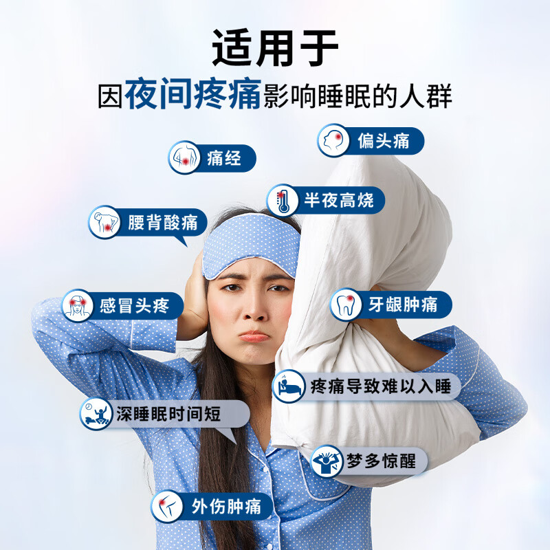 失眠改善睡眠止疼药牙疼头疼痛经肌肉酸痛对乙酰氨基酚苯海拉明夜间用