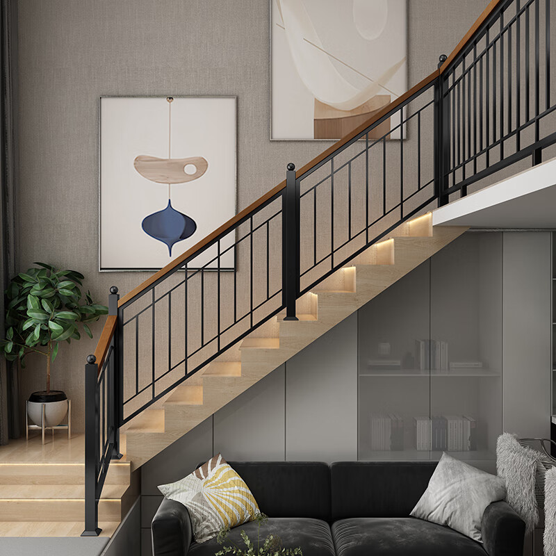 初构想现代简约铁艺楼梯扶手阳台护栏过道饭厅围栏别墅楼梯飘窗阁楼