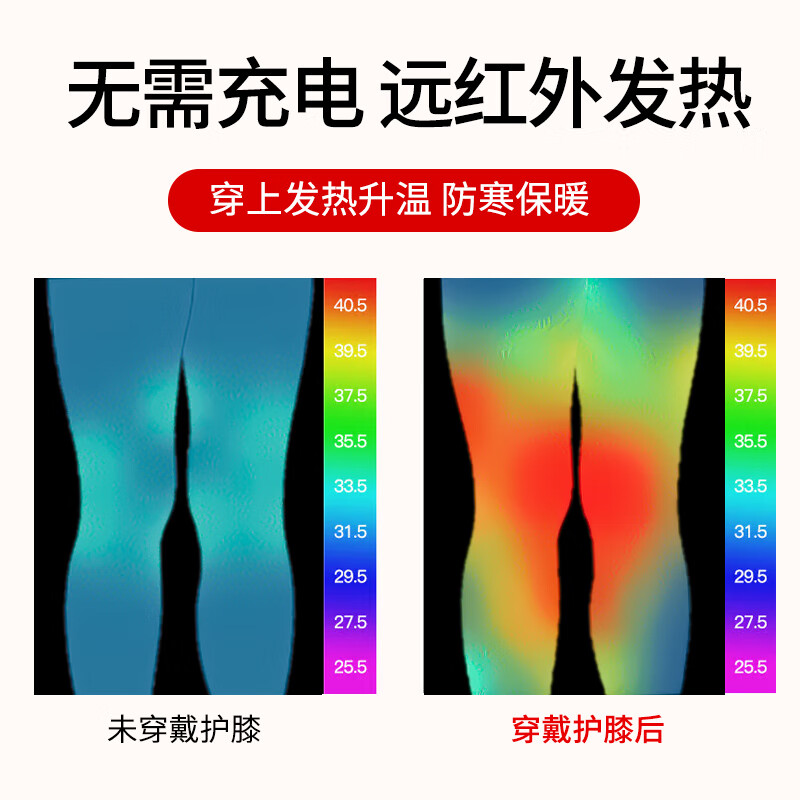 TEEIS德国护膝男女士专用夏天薄款季保暖老寒腿盖疼滑膜炎关节痛盖运动 高弹保暖理疗护膝 均码丨80-180斤通用 丨两只装