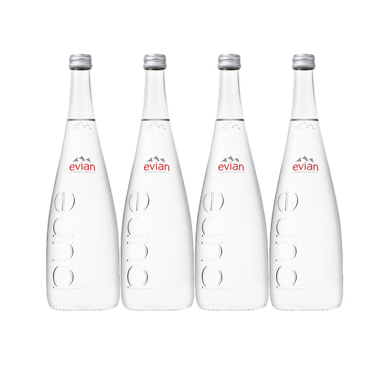 依云法国原装进口 依云天然矿泉水750ml*12玻璃瓶 整箱装弱碱性饮用水