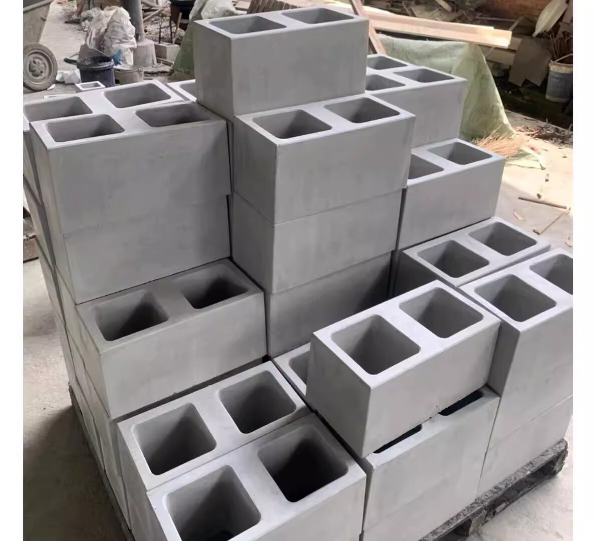 mdng水泥两孔砖空心砖 背景墙造景清水混凝土立n体艺术装饰隔断镂空砖