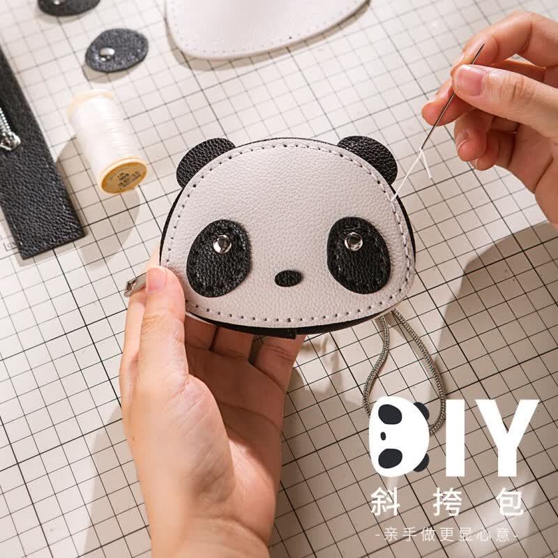 蠢小鱼迷你口红链条包真牛皮零钱包斜挎小包女手工缝包包diy材料自