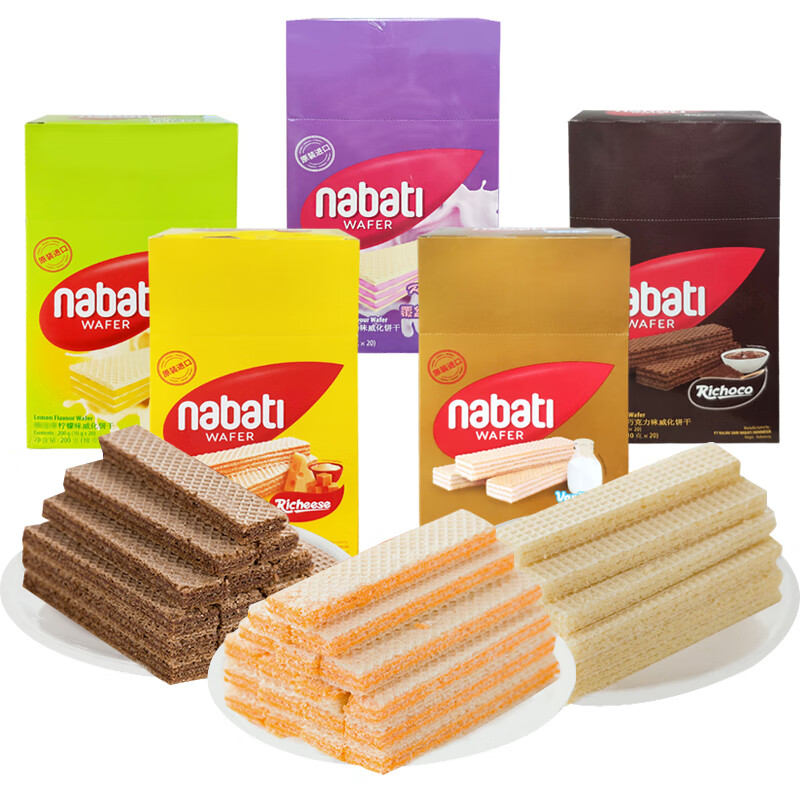 隽颜堂richeese丽芝士丽巧克纳宝帝200g威化饼干覆盆子奶酪柠檬