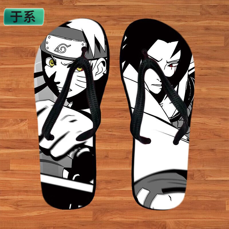于系火影忍者动漫拖鞋鸣人佐助鼬人字拖凉鞋二次元周边宅品男女夹脚拖