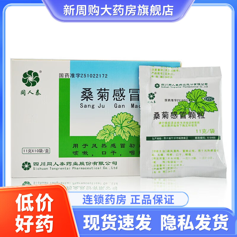 同人泰 桑菊感冒颗粒 11g*10袋 1盒