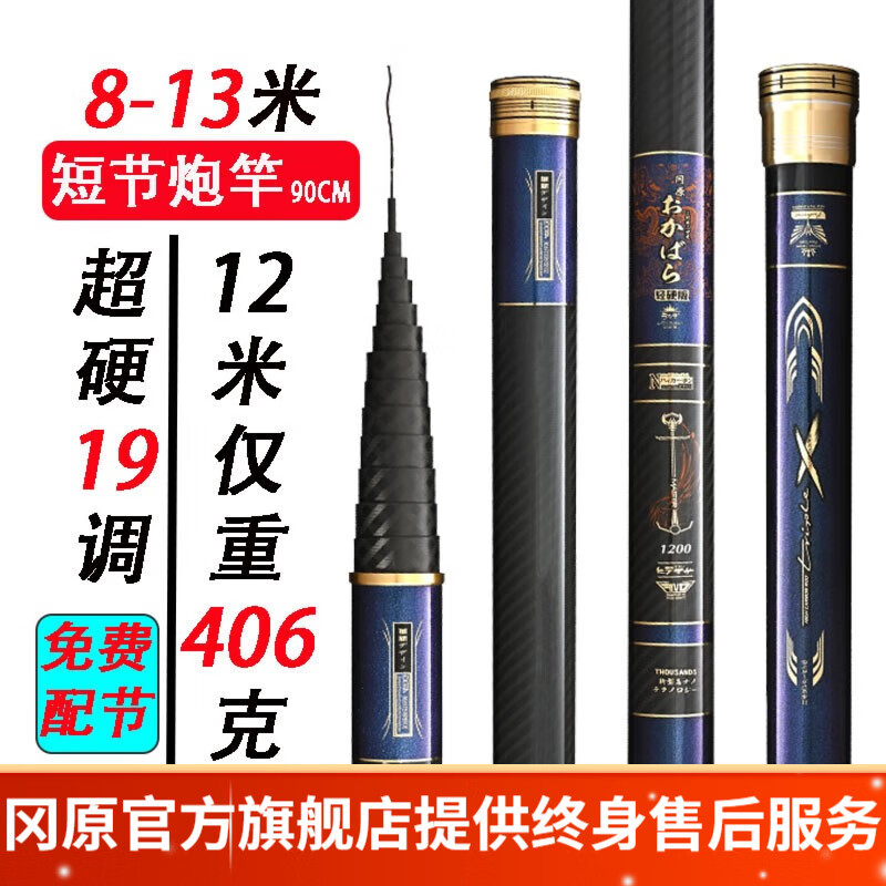 冈原日本东丽碳素短节超轻超硬19调传统钓钓鱼杆湖库手竿打窝草洞炮竿
