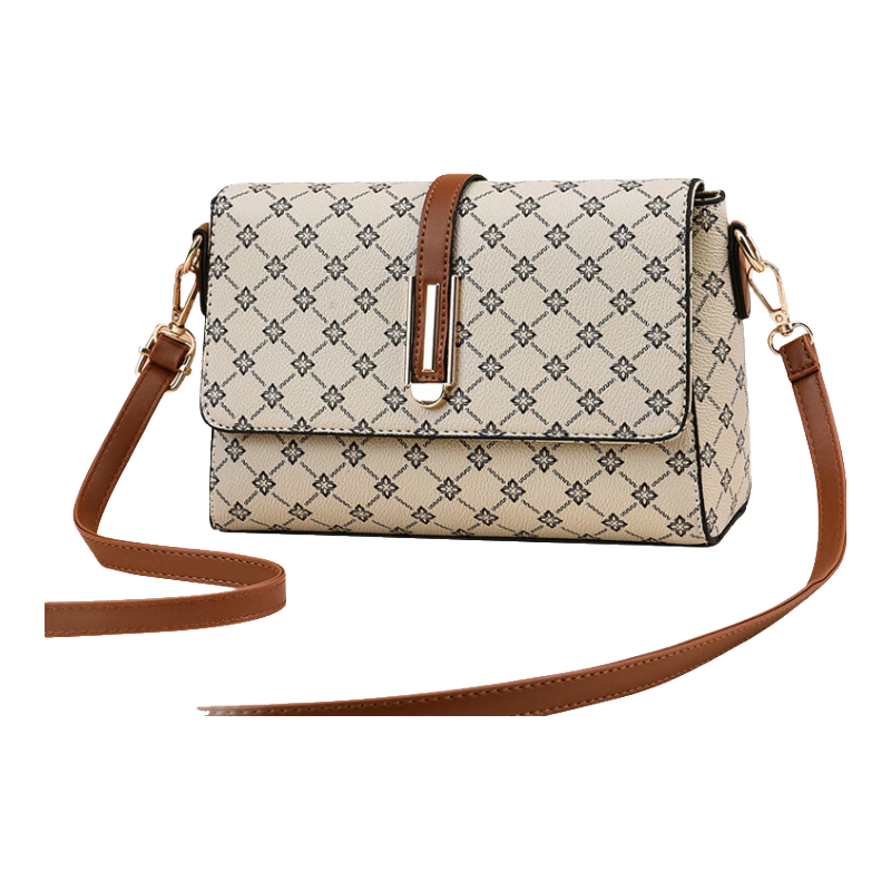 游子吟母亲节礼物送妈妈女包包2025新款时尚单肩包斜挎小包包格子小方包 浅菱格配土黄色108元拍2件(合54元/件)