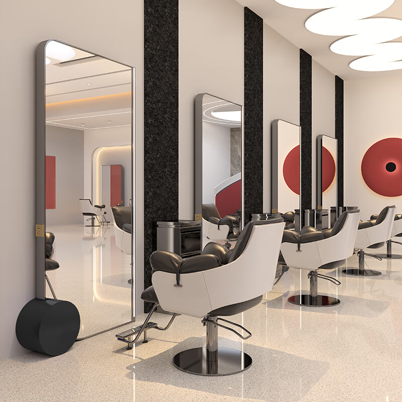 圣实网红理发店镜子双面落地镜高端美发店镜台发廊专用单面烫染剪发镜