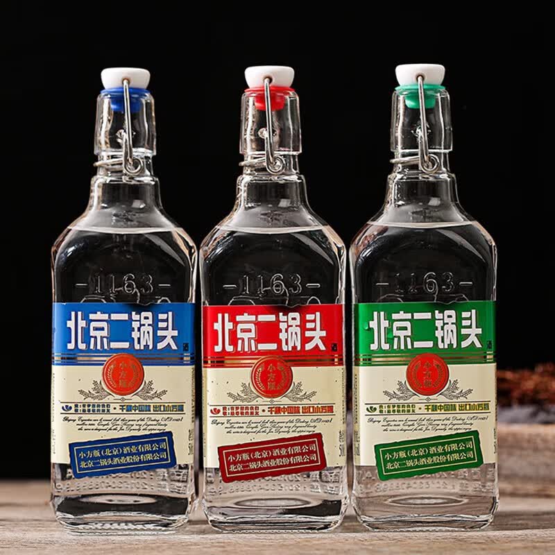 出口小方瓶 出口小方瓶 白酒整箱 自饮纯粮食口粮酒 清香型 白酒 42度 500mL 6瓶 红标 整箱装