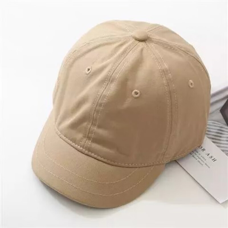 【直发】短帽檐棒球帽子男女遮阳帽情侣软顶帽小沿棒球帽马术帽鸭 短檐软顶 黄色 可调节(56-62cm)