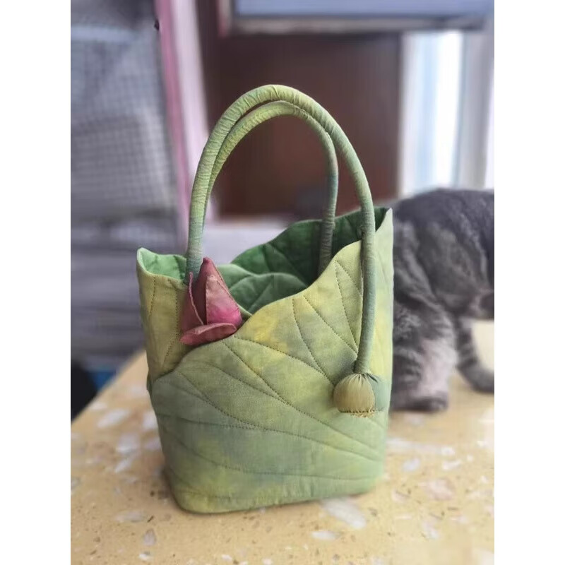 酷奇袋鼠2023秋冬新款小众设计手拎荷叶包精致旗袍女包包复古风单肩