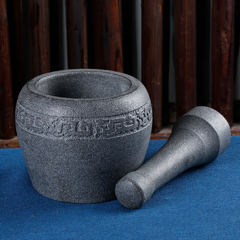 流彗石臼特大号石头对窝子捣蒜器家用老式研磨机大号捣药罐石盅天然乌