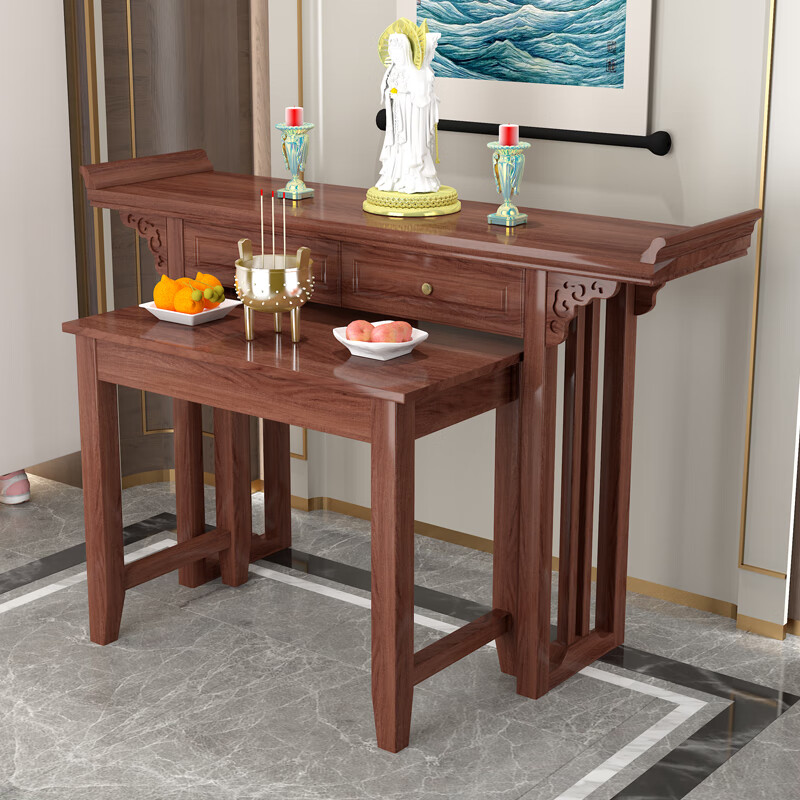 藤印象供桌香案神台现代家用客厅佛台供奉简约农村新中式实木贡台桌