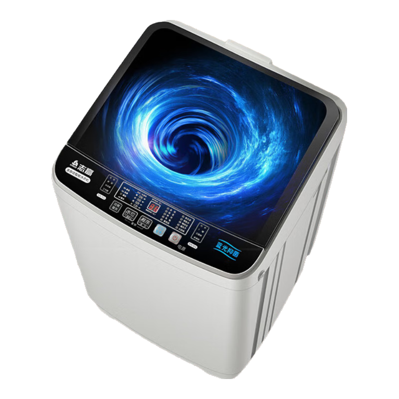 志高全自动洗衣机 大容量波轮洗脱一体机 蓝光洗护智能风干 宿舍租房家用小型洗衣机洗脱洗衣机 10KG【 智能风干 蓝光洗护 宝石灰】