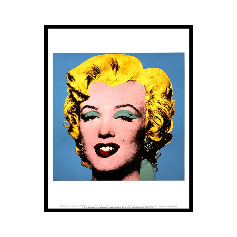 三为安迪沃霍尔marilyn monroe梦露艺术海报客厅卧室装饰挂画 实木(黑