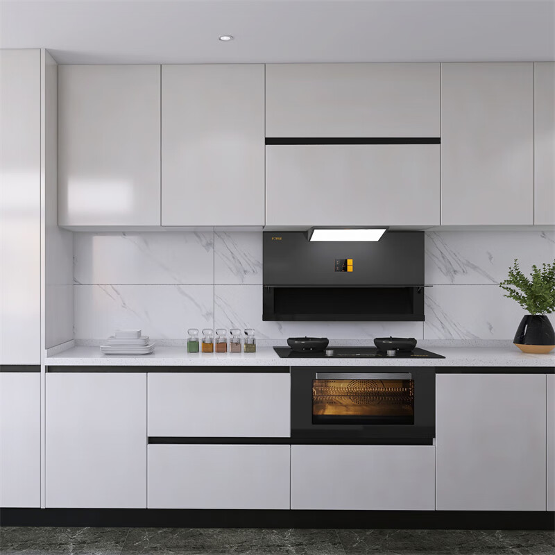 仁聚益enf石英石台面整体橱柜定制厨房厨柜定做北京全屋定制级 白色