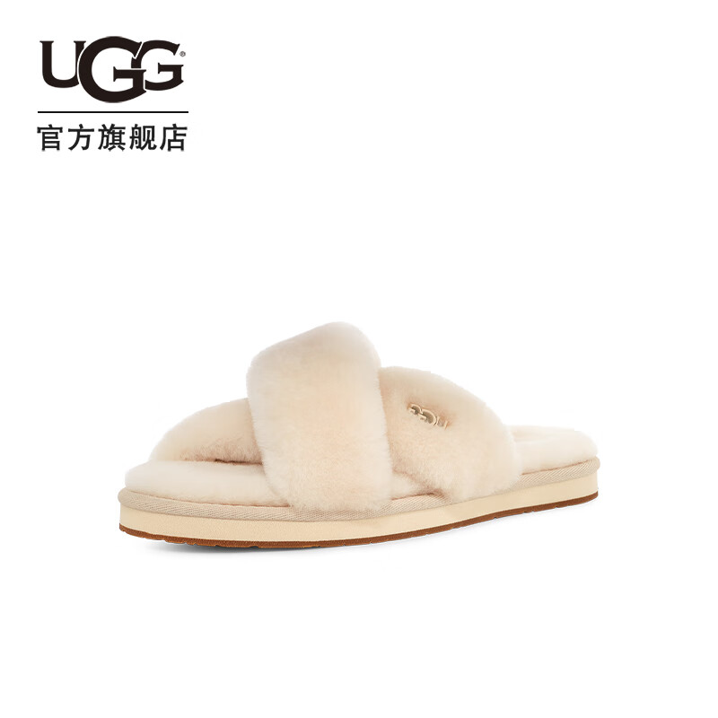 PLUS会员：UGG 女士休闲平底毛拖鞋1138116