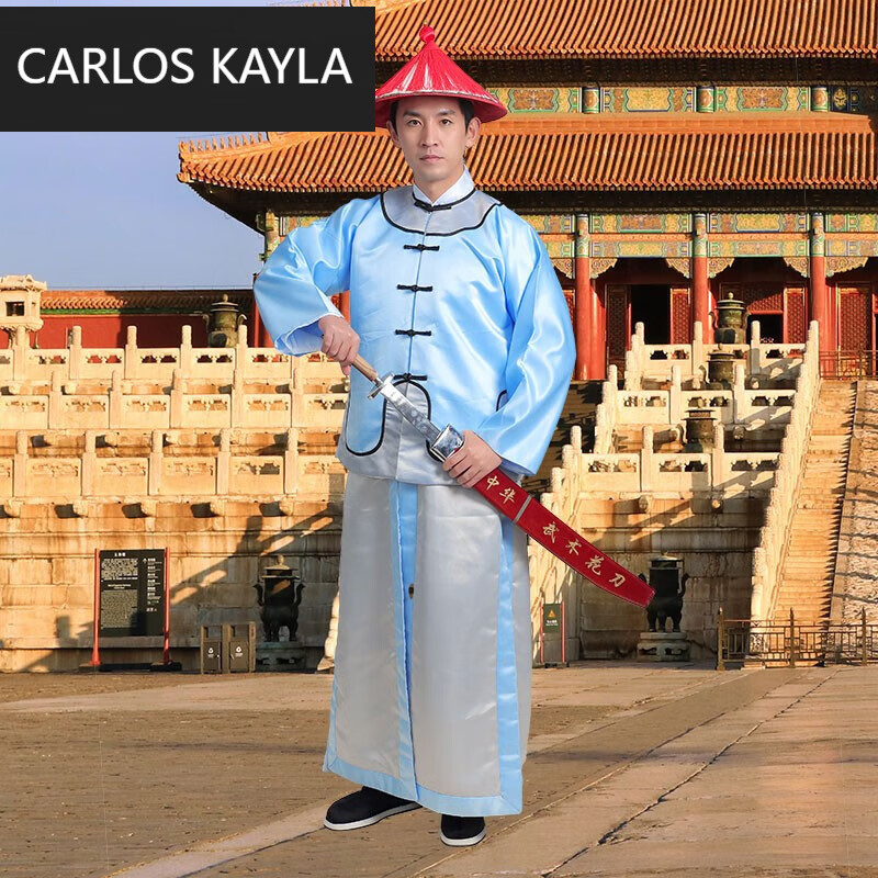 carlos kayla清朝官服黑色李鸿章林则徐古装王爷侍卫士兵服影视演出