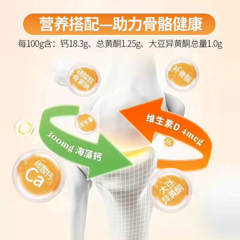 名实金蓇宝倍瑞片软骨素钙片 增加骨密度中老年女性骨质疏松补钙 三盒装 16片*3盒