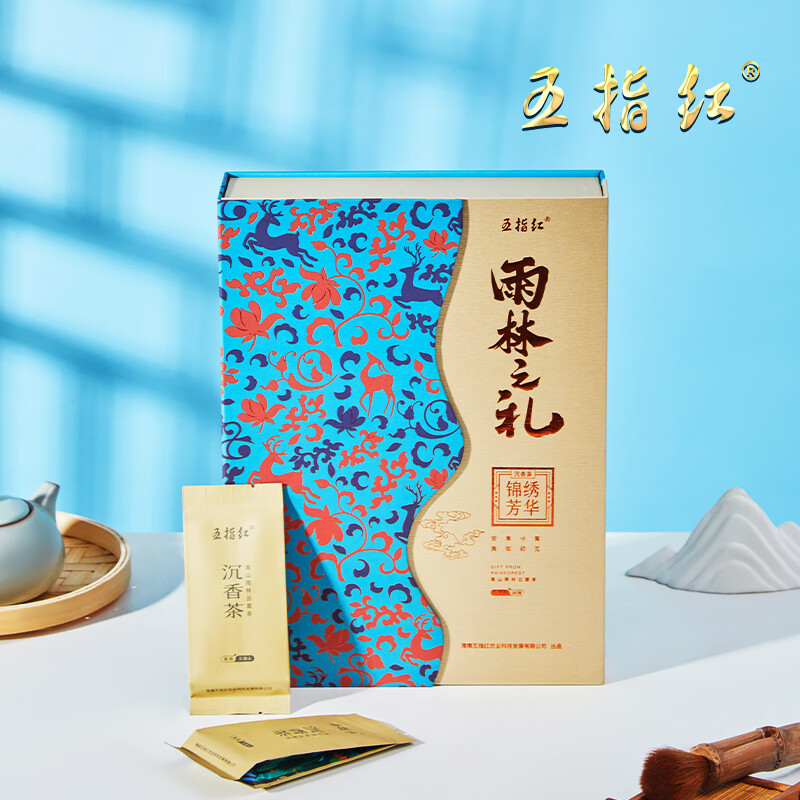 五指红五指红海南特产区茶叶奇楠沉香茶礼盒装养生茶特级锦绣芳华90g