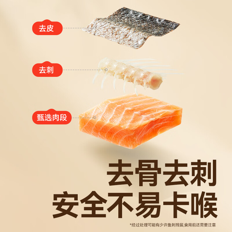 秋田满满冷链三文鱼冷冻去刺中段刺身鱼片鱼肠海鲜送宝宝儿童辅食谱 大西洋三文鱼三盒600g