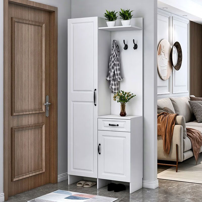 誉享之家简约门厅柜鞋柜进门衣帽柜储物柜隔断大容量鞋架带穿衣镜衣柜