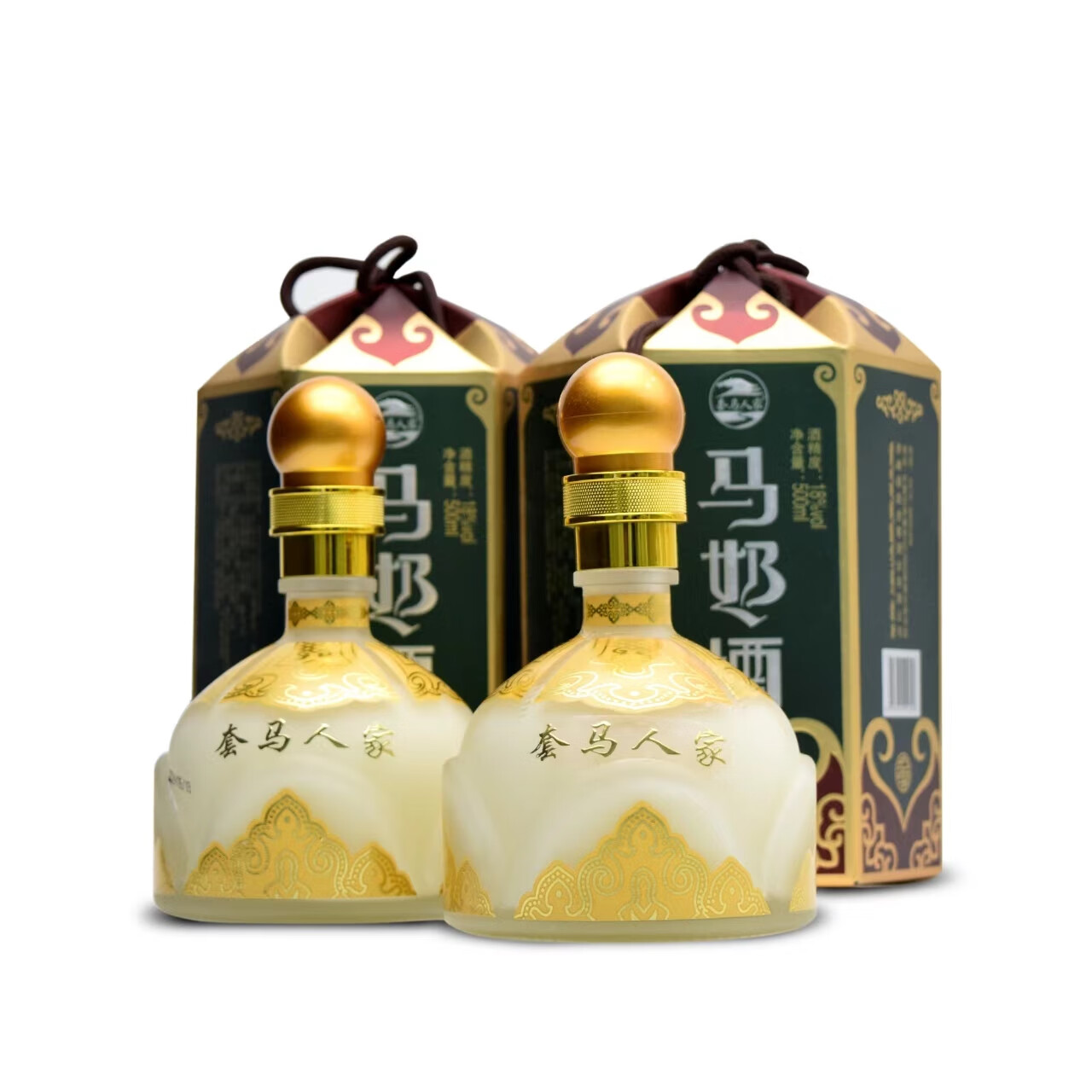 套马人家2瓶礼盒马奶酒内蒙古草原特产18度发酵型半甜型乳白色礼品酒 18度 500mL 6瓶 整箱发货