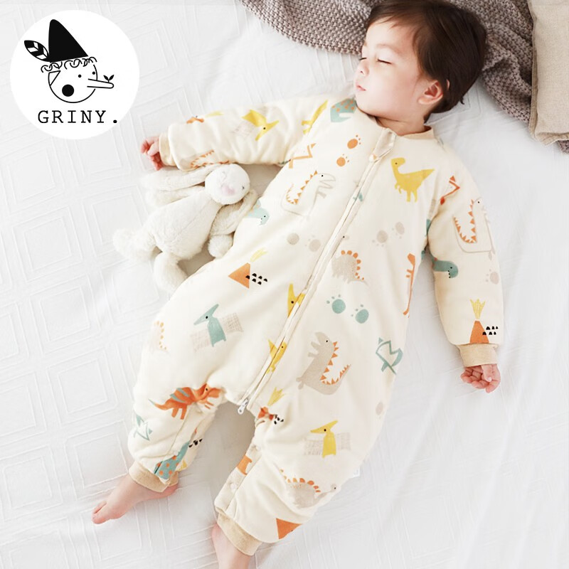 格里尼（griny）Griny婴儿睡袋秋冬纯棉宝宝分腿春秋夹棉保暖儿童防踢被 恐龙乐园【夹棉】 90码/M[建议身高85-95cm]怎么看?