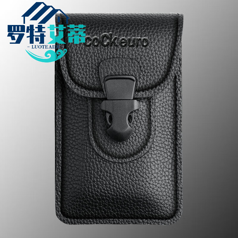 皮里奥男士手机包男士腰包男 多功能7英寸穿皮带腰挂超薄时尚潮流工 黑色