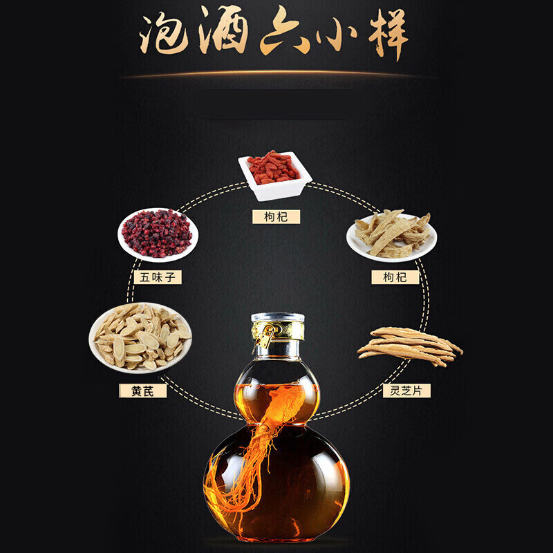 养身泡酒料 滋补药酒小包灵芝片五味子枸杞天麻 泡酒料 泡酒6小样