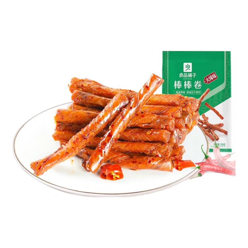 良品铺子 麻辣棒棒卷辣片零食小吃 素食麻辣味100g