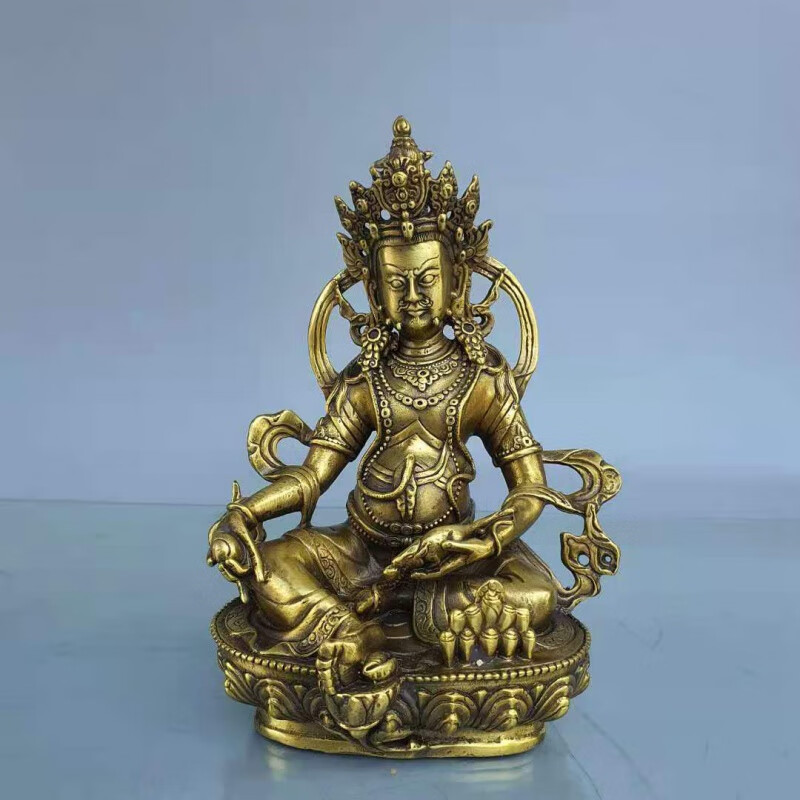 黄铜藏黄财神密宗双修像摆件双身像藏巴拉藏传奉欢喜雕塑 黄铜密宗