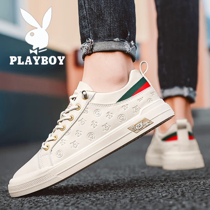 花花公子(playboy)男鞋夏季新款2024休闲透气板鞋男户外开车鞋皮鞋男