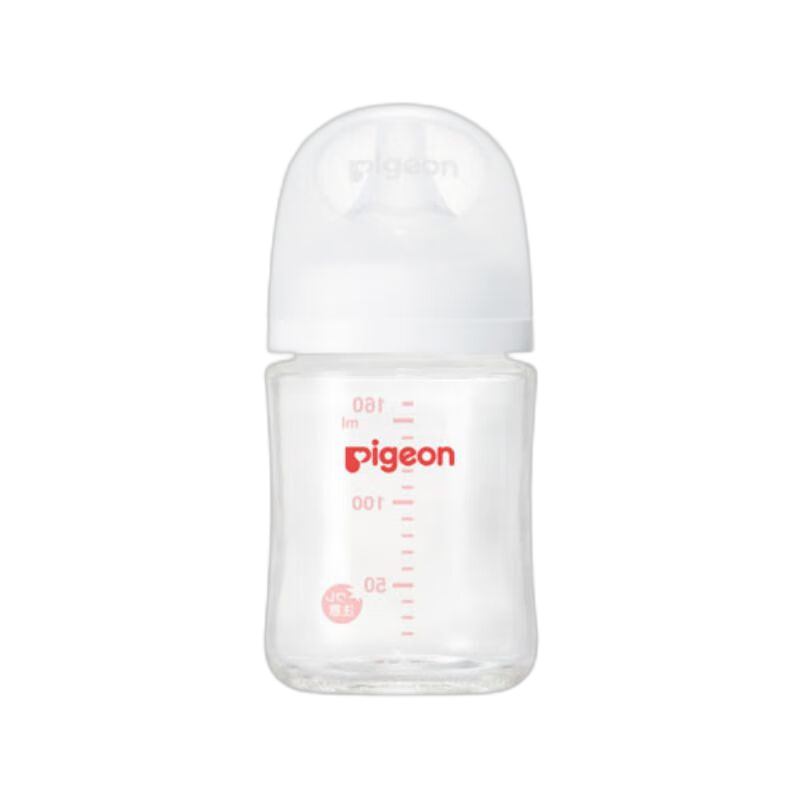 贝亲(Pigeon) 婴儿宝宝玻璃奶瓶第3代 仿母乳质感耐热宽口径自带SS 160ml 透明 日本原装机进口100039570866