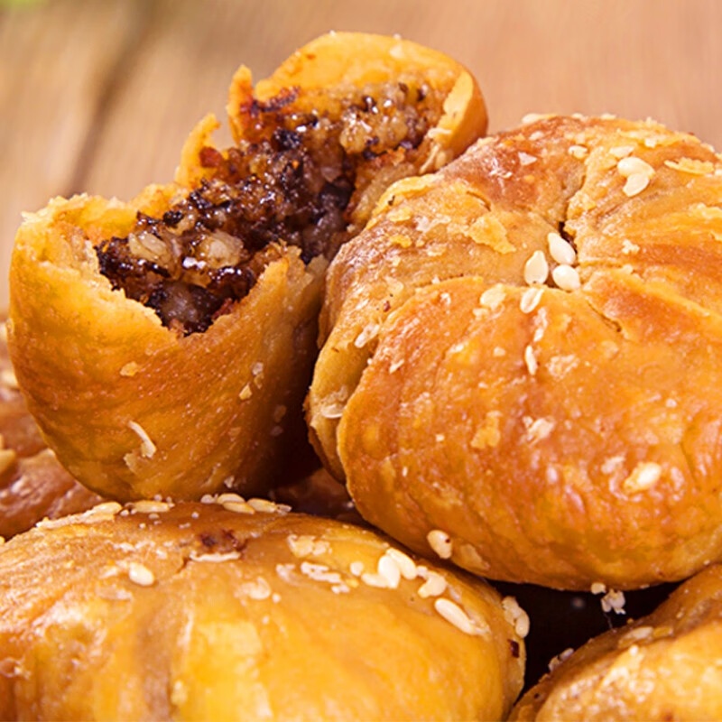 味滋源黄山烧饼170g/袋装 原味辣味 梅干菜扣肉饼 安徽特产小吃 原味170g/袋+香辣170g/袋 1件