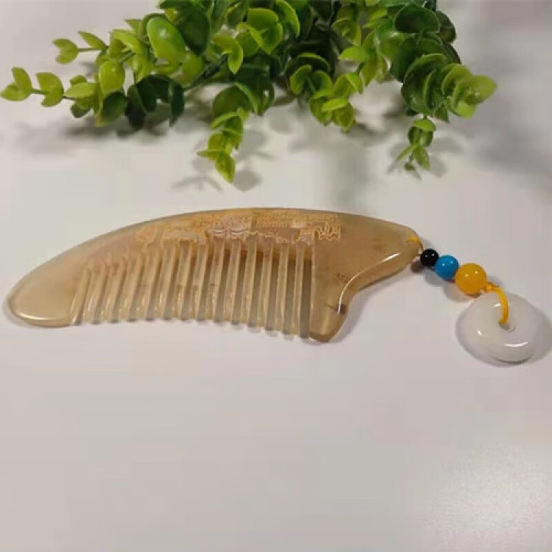 牦牛角梳子520情人节礼物  西藏牦牛角梳子 高原牛角梳 刻图 带配 刻
