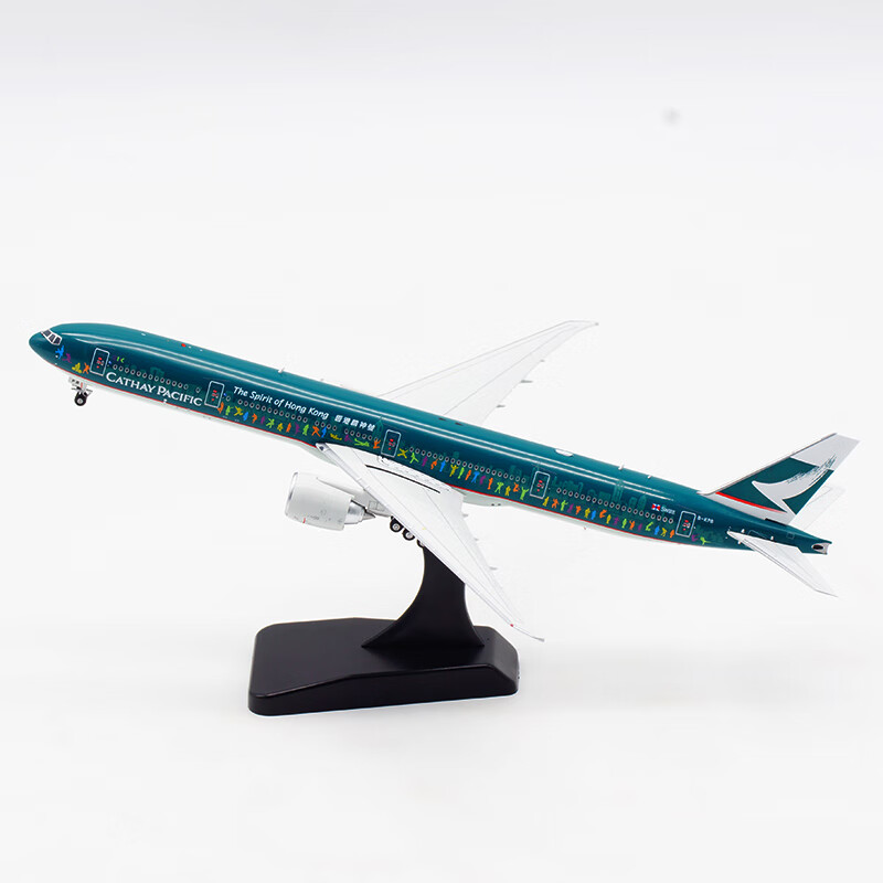 鹿凌青1:400国泰航空b777-300er飞机模型合金b-kpb仿真客机模型 1:400