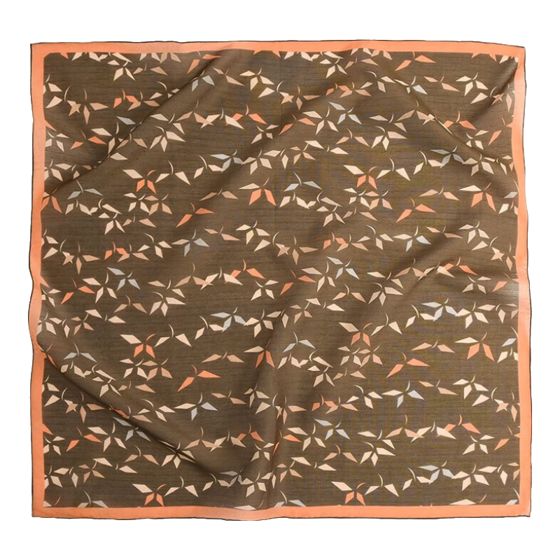 杭絲府真絲絲巾圍巾男士中方巾杭州絲綢桑蠶絲高檔禮盒送爸爸 咖橙
