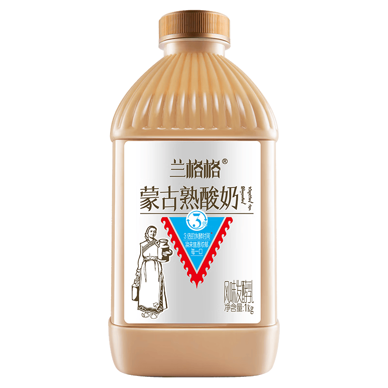 兰格格 蒙古炭烧熟酸奶酸牛奶 1kg 生鲜低温酸奶酸牛奶
