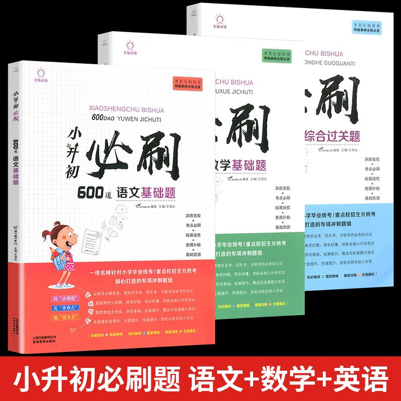 小升初必刷题人教版六年级数学必刷题应用题强化训练 小升初真题卷语文知识大集结英语小学六年级数学精练与提高 小升初总复习 购买.基础版语文数学英语全套.3 小学通用