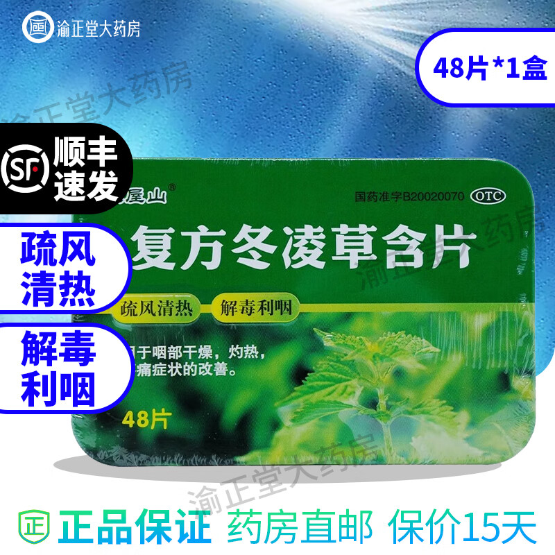 【顺丰速发 48片大规格 铁盒】王屋山 复方冬凌草含片 0.